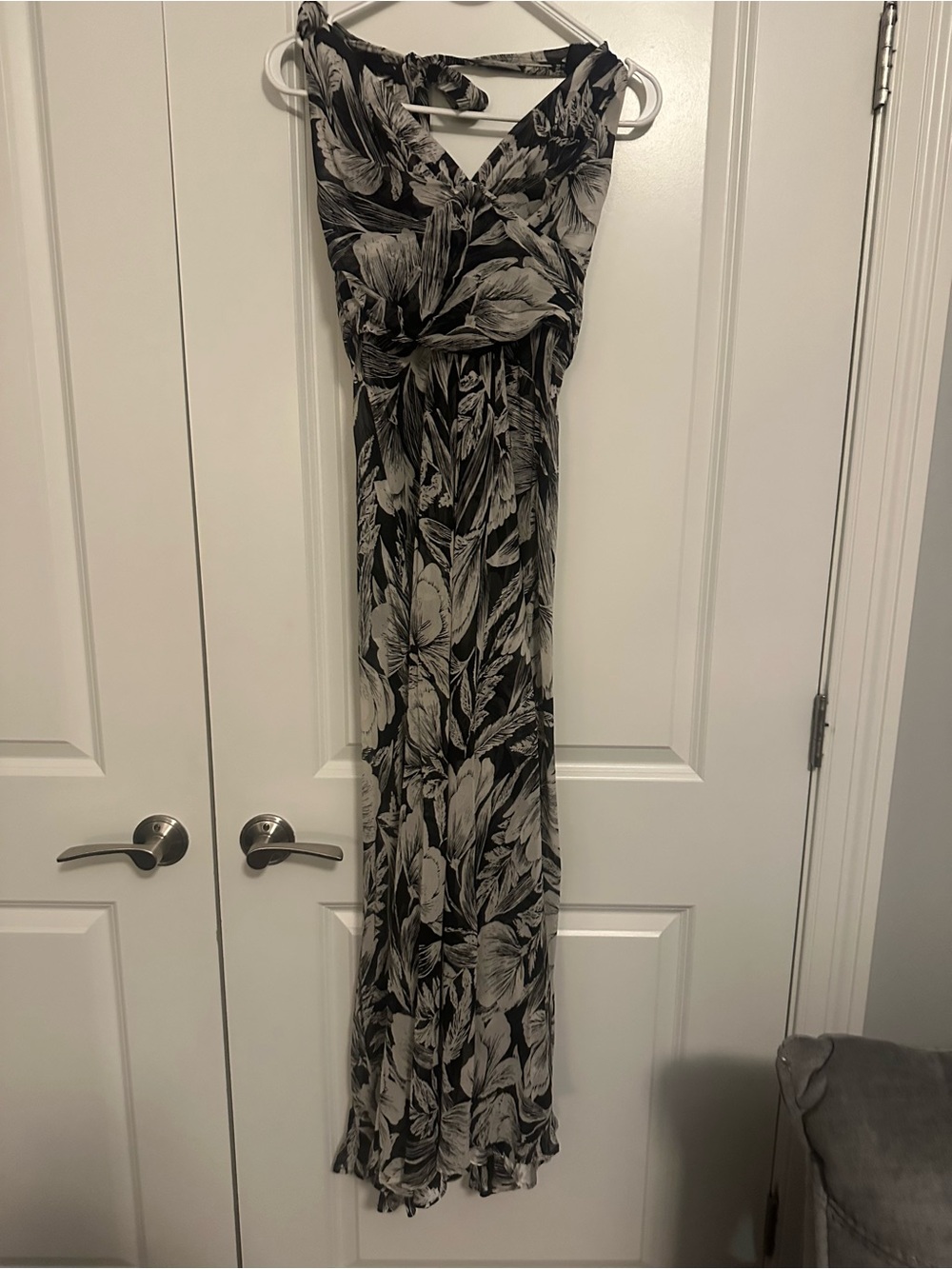 Black and White Floral Maxi Dress
